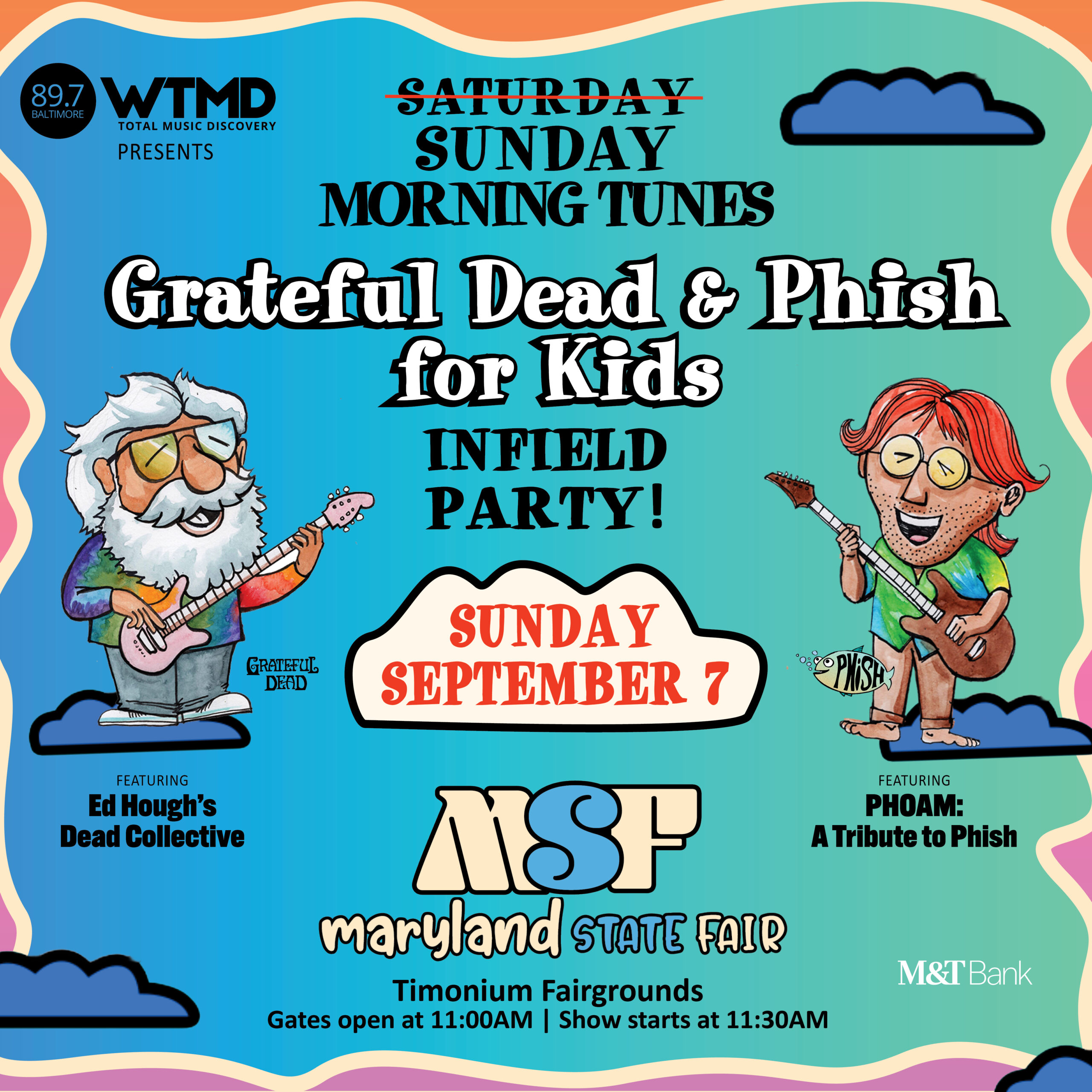 LIVE! ON TRACK! Sunday Morning Tunes featuring Grateful Dead & Phish for Kids!